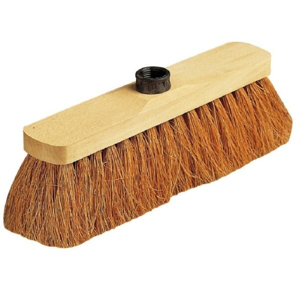Balai coco 38 cm support bois avec douille filetée